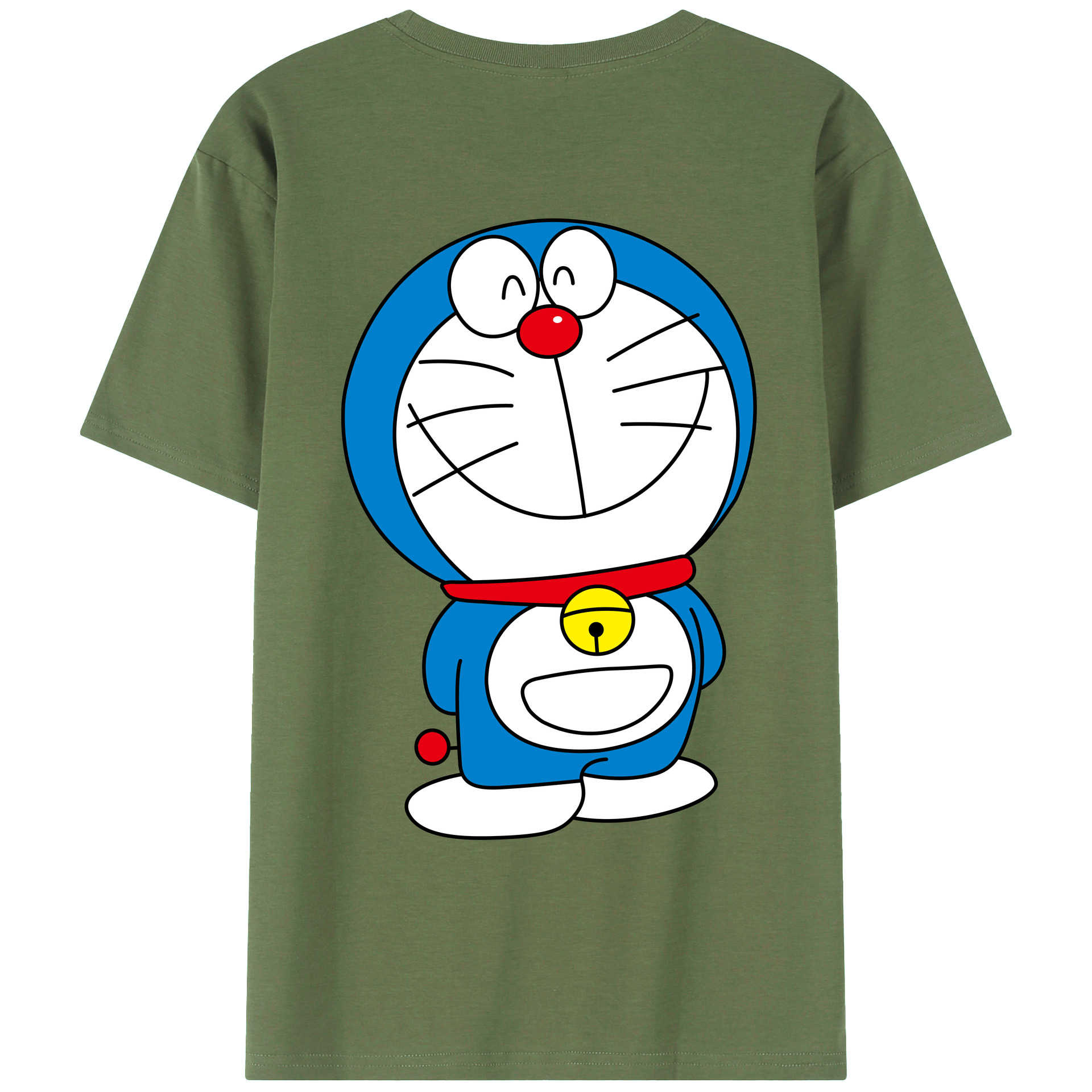 （画像用） ドラえもん Doraemon 綿100％ メンズ半袖Tシャツ（バックプリント） 通気性